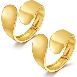 Elegant Cuff Gold Bracelet for Women Modern Open Wrap Design, Durable Gold Plate